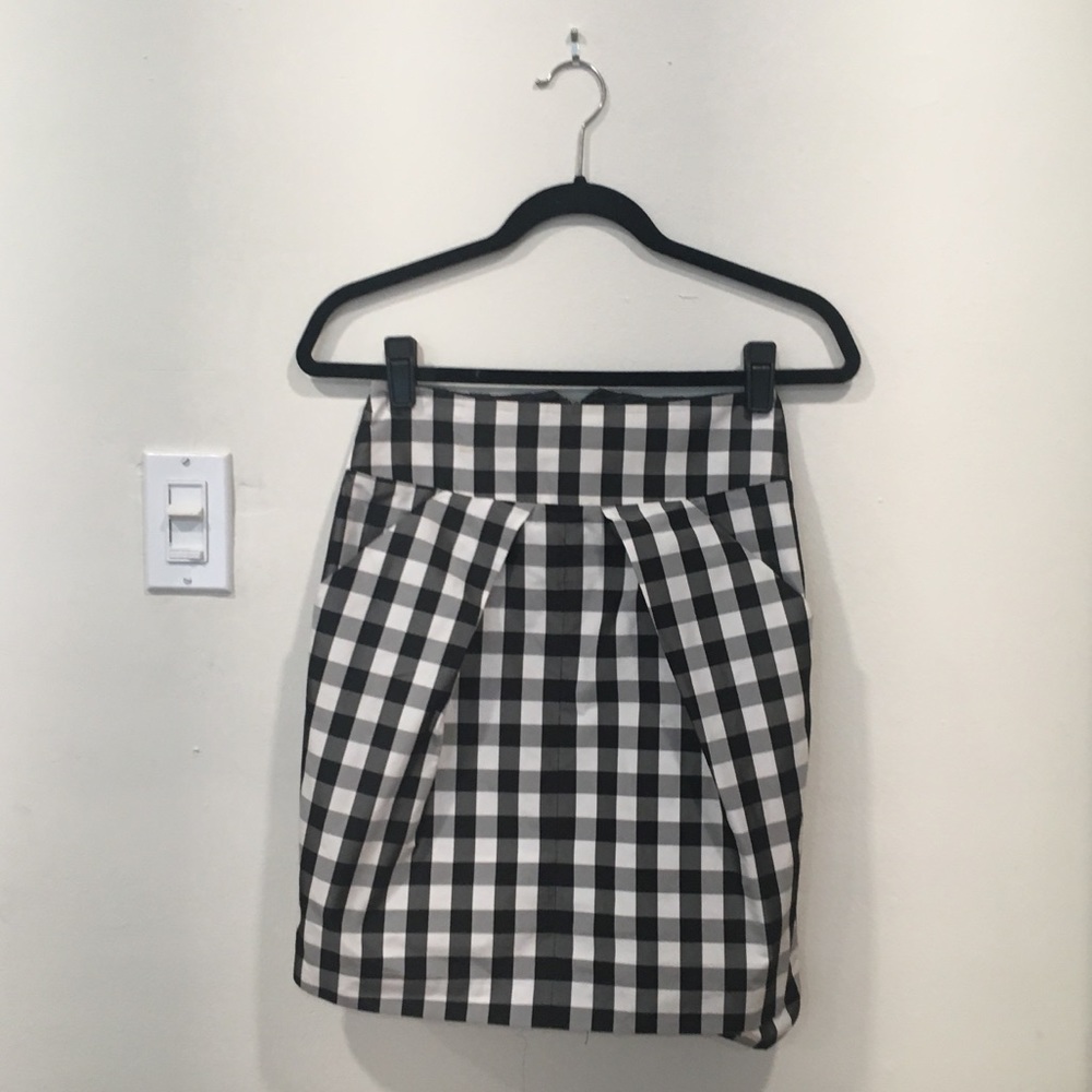 Anthropologie check pencil skirt